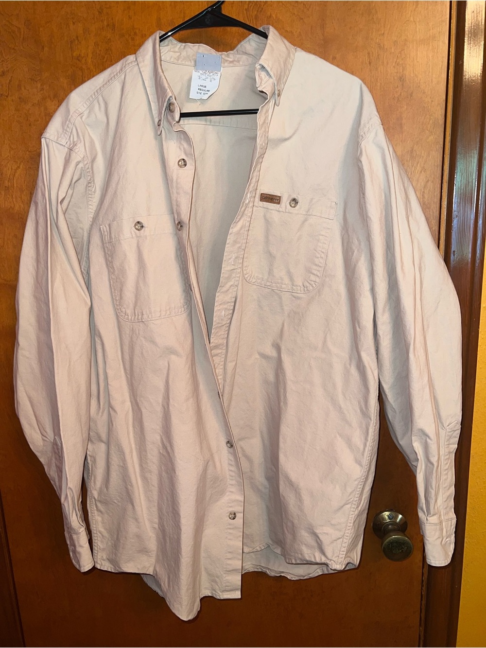 Carhartt Men's Pale Pink Button-Front Lightweight Shirt Jacket